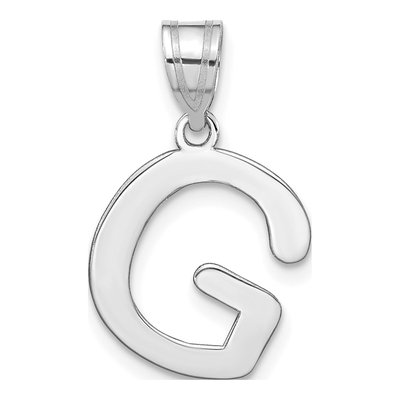 14K White Gold Bubble Letter G Pendant