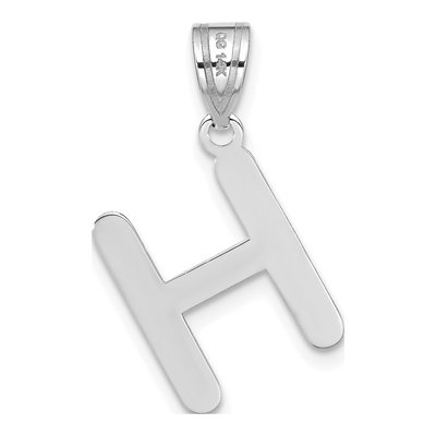 14K White Gold Bubble Letter H Pendant – view 4