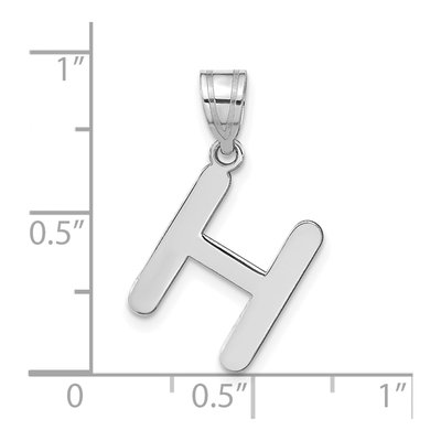 14K White Gold Bubble Letter H Pendant – view 5