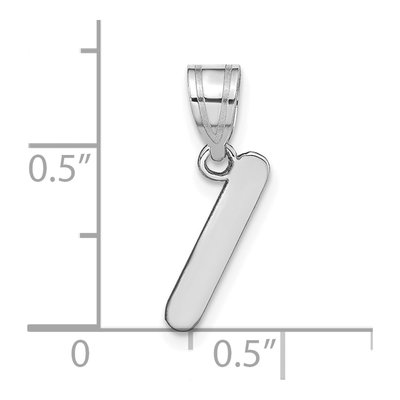 14K White Gold Bubble Initial I Pendant – view 5
