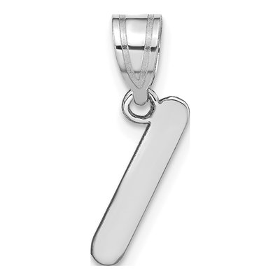 14K White Gold Bubble Initial I Pendant