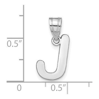 14K White Gold Bubble Letter J Pendant – view 5