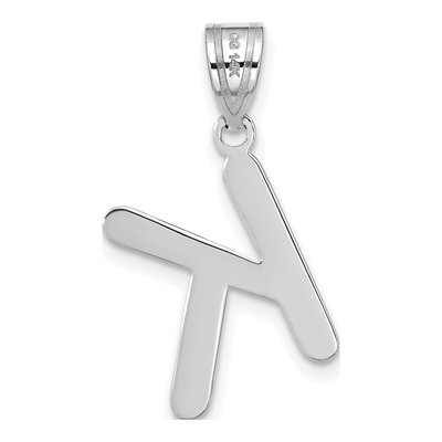 14K White Gold Bubble Letter K Pendant – view 4