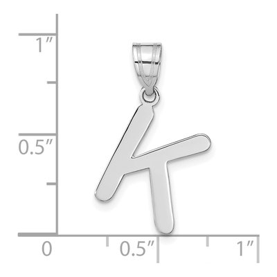 14K White Gold Bubble Letter K Pendant – view 5