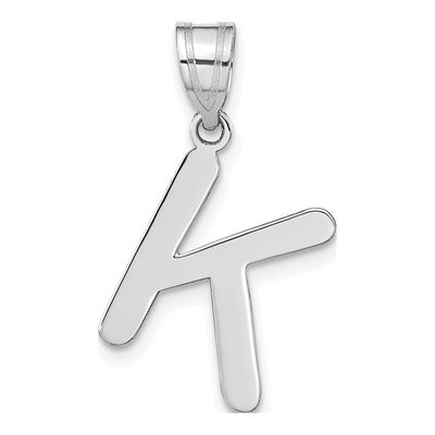 14K White Gold Bubble Letter K Pendant