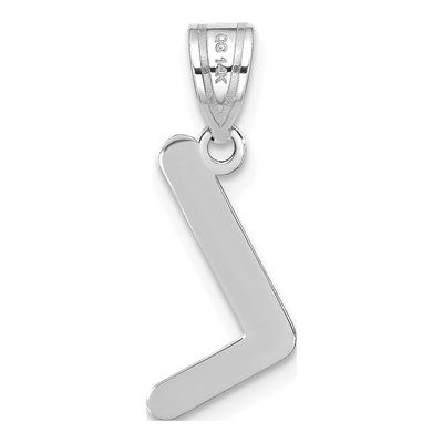 14K White Gold Bubble Letter L Pendant – view 4