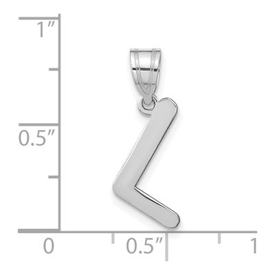 14K White Gold Bubble Letter L Pendant – view 5