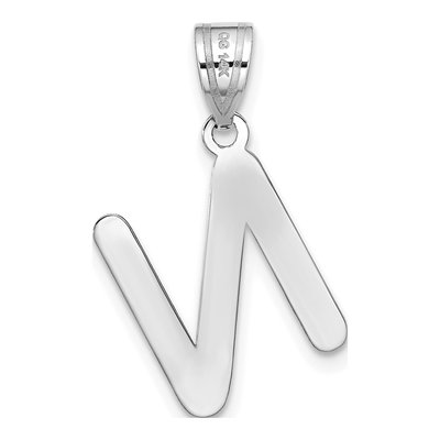 14K White Gold Bubble Letter N Pendant – view 4