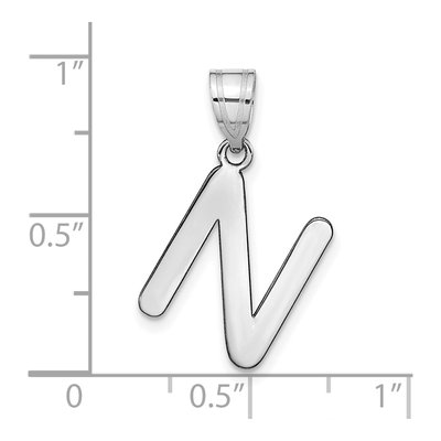 14K White Gold Bubble Letter N Pendant – view 5