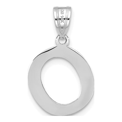 14K White Gold Bubble Letter O Pendant – view 3