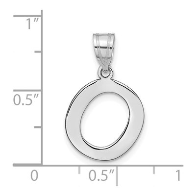 14K White Gold Bubble Letter O Pendant – view 4