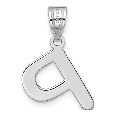 14K White Gold Bubble Letter P Pendant – view 4