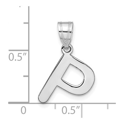 14K White Gold Bubble Letter P Pendant – view 5