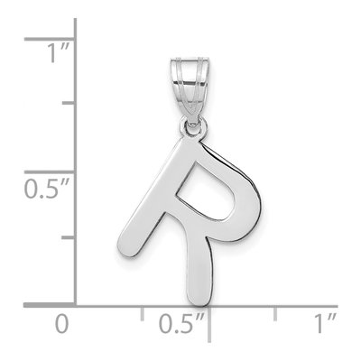14K White Gold Bubble Letter R Pendant – view 5