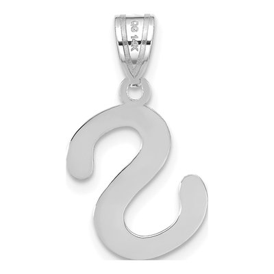14K White Gold Bubble Letter S Pendant – view 4