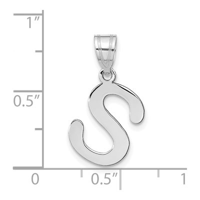14K White Gold Bubble Letter S Pendant – view 5