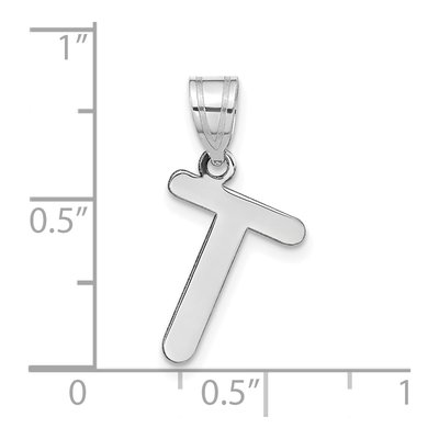 14K White Gold Bubble Letter T Pendant – view 5
