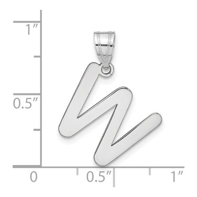 14K White Gold Bubble Letter W Pendant – view 5