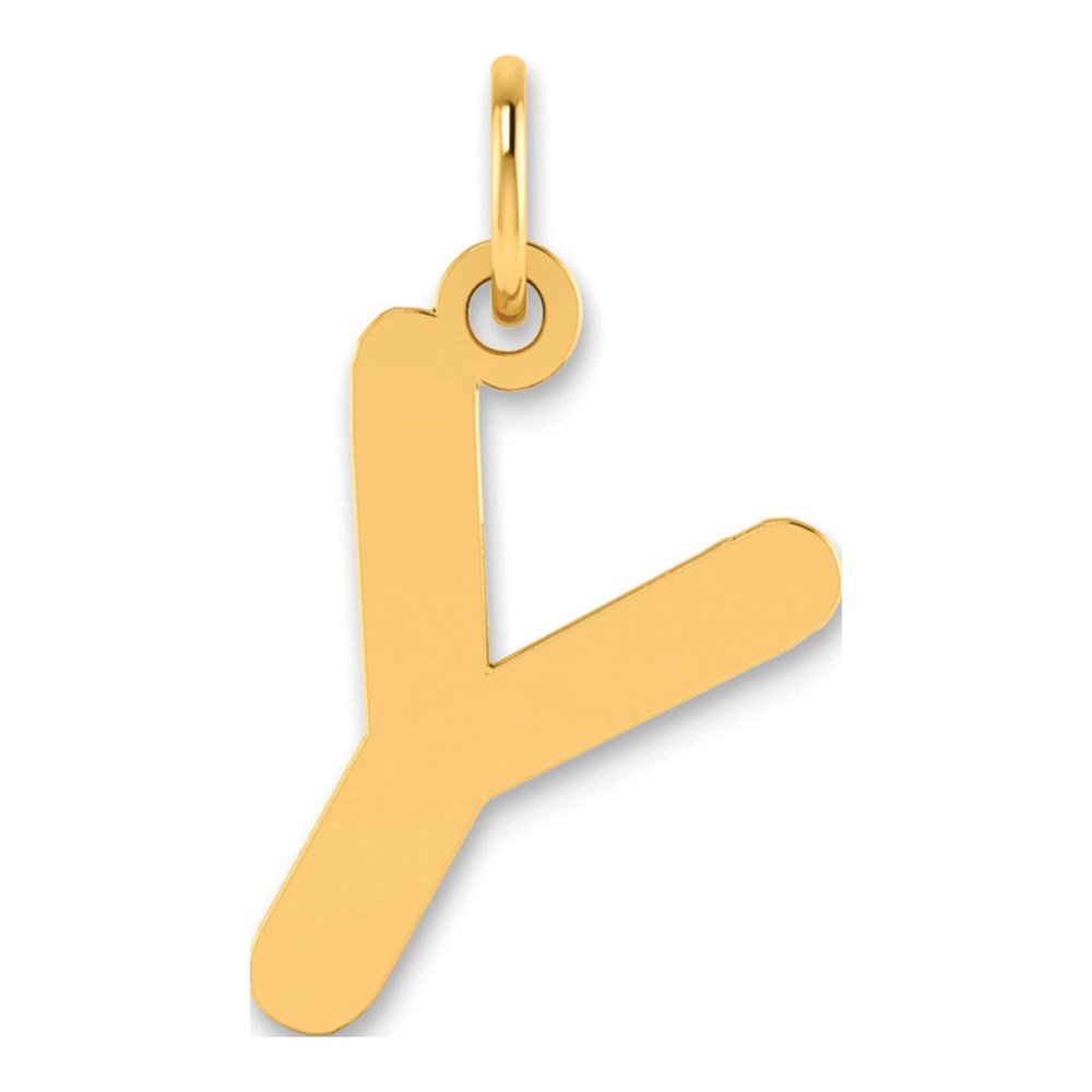 14K Yellow Gold Bubble Letter Y Pendant