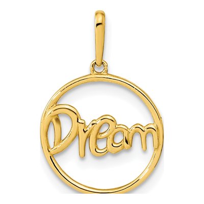 14K Yellow Gold Dream Circle Pendant
