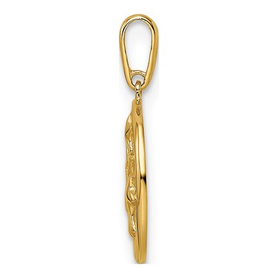 14K Yellow Gold CZ Star Circle Pendant – view 3