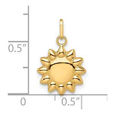 14K Yellow Gold Puffed Sun Pendant – view 4
