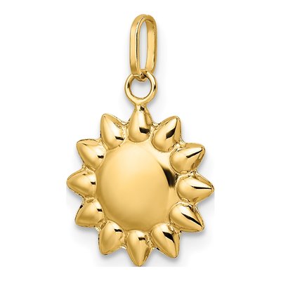 14K Yellow Gold Puffed Sun Pendant – view 6