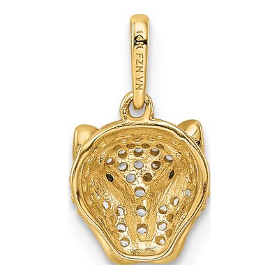14K Yellow Gold Green CZ Lioness Pendant – view 5