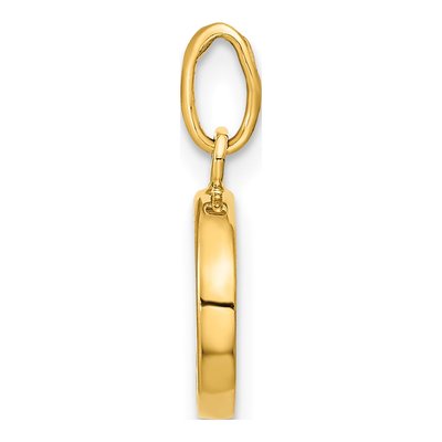 14K Yellow Gold Black Enamel Yin Yang Pendant – view 3
