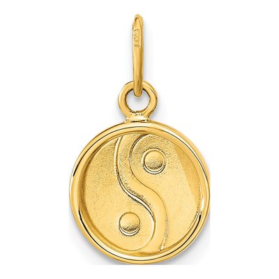 14K Yellow Gold Black Enamel Yin Yang Pendant – view 5