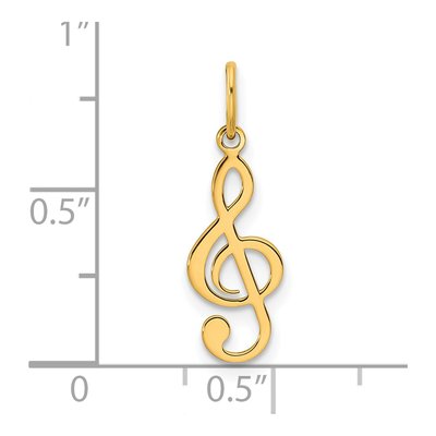 14K Yellow Gold Treble Clef Music Note Pendant – view 4