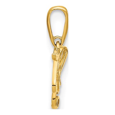 14K Yellow Gold Music Notes Treble Clef Pendant – view 3