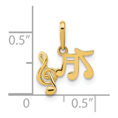 14K Yellow Gold Music Notes Treble Clef Pendant – view 4