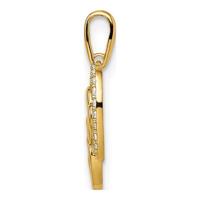 14K Yellow Gold CZ Girls' Hearts Pendant – view 3