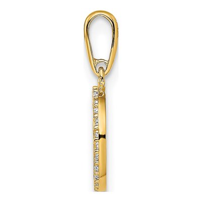 14K Yellow Gold CZ Heart Circle for Girls Pendant – view 3