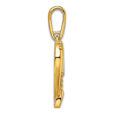 14K Yellow Gold CZ Heart Cross Pendant – view 3