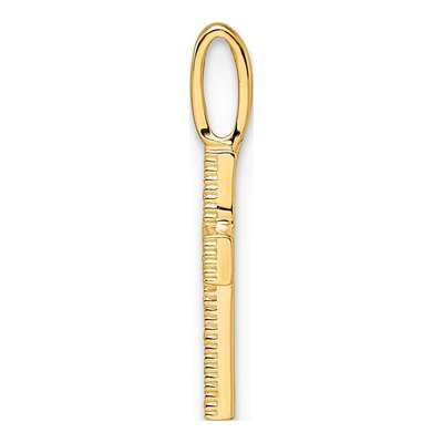 14K Yellow Gold CZ Cross for Kids Pendant – view 3