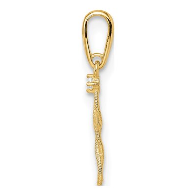 14K Yellow Gold CZ Textured Cross Pendant – view 3