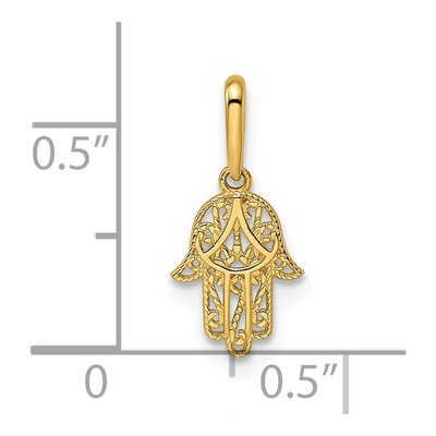 14K Yellow Gold Hamsa for Kids Pendant – view 4