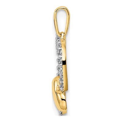 14K Yellow Gold CZ Heart Pendant – view 3