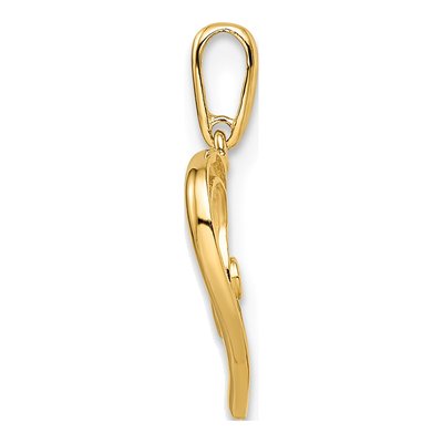 14K Yellow Gold CZ Heart Pendant – view 3