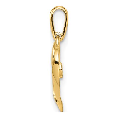 14K Yellow Gold CZ Heart Pendant – view 3