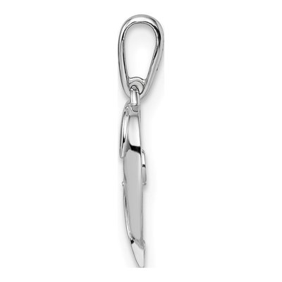14K White Gold CZ Heart Pendant – view 3
