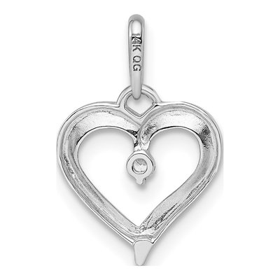 14K White Gold CZ Heart Pendant – view 5