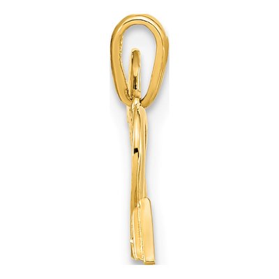 14K Yellow Gold CZ Cut-Out Heart Arrow Pendant – view 3