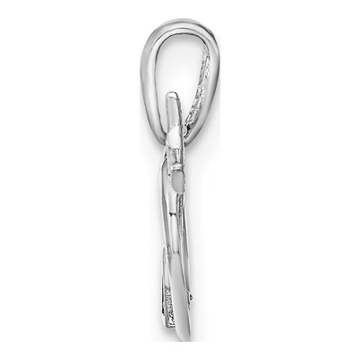 14K White Gold CZ Heart Arrow Pendant – view 3