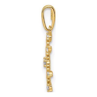 14K Yellow Gold CZ Snowflake Pendant – view 3
