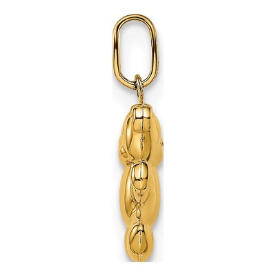 14K Yellow Gold Puffed Teddy Bear Pendant – view 3