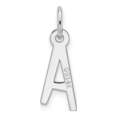 14K White Gold Letter A Pendant – view 4