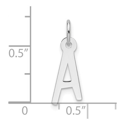 14K White Gold Letter A Pendant – view 5